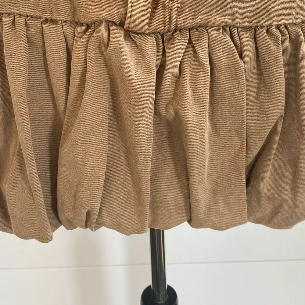 Blank NYC Light Brown Denim Balloon Mini Skirt Size 27 NWT